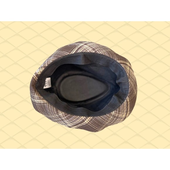 777 LUCKY Plaid FEDORA Hat BROWN & Beige Design GREAT Colors for FALL / AUTUMN - Picture 5 of 7